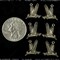 Antiqued Silver Plated Brass Hummingbird Charms - Three pairs of Two - S-C51